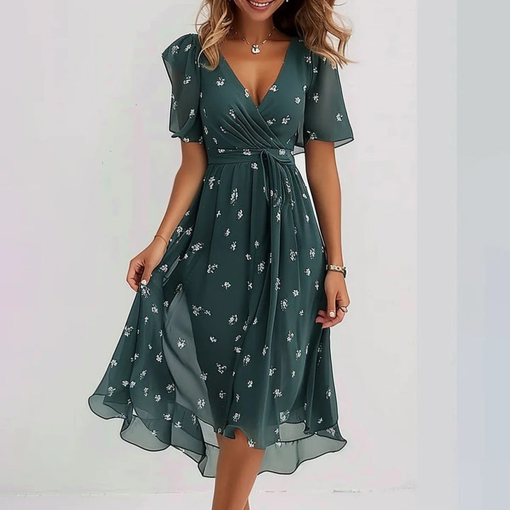 Rae™ | Elegant Short Sleeve Maxi Dress